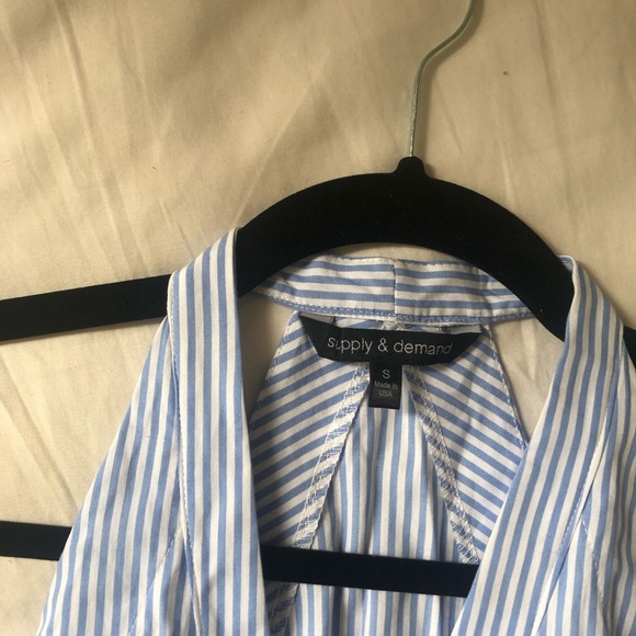 Supply and Deman stripe blue top - Picture 3 of 6